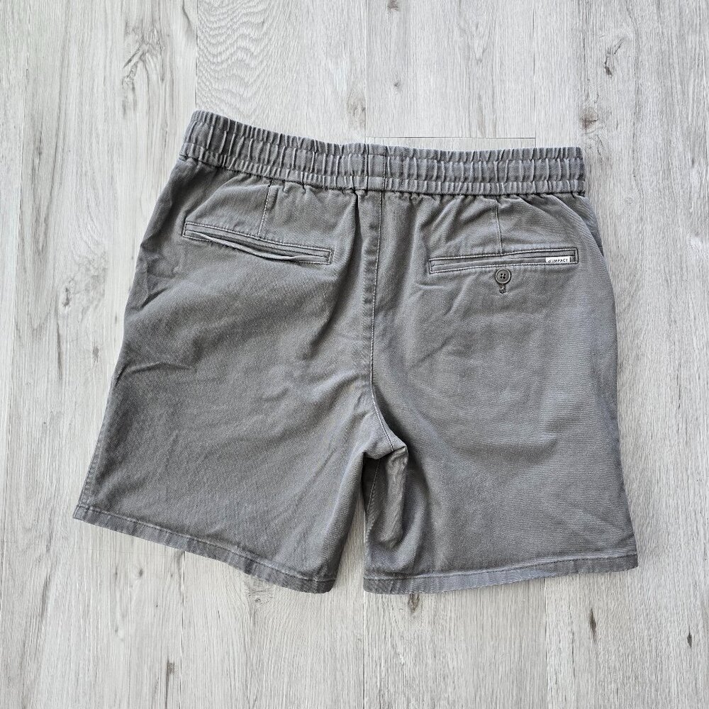 gray canvas casual activewear medium length drawstring shorts | MENS M - Picture 6 of 8